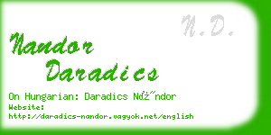 nandor daradics business card